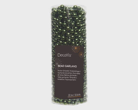 BEAD GARLAND SHINY PINE GREEN 10MTS