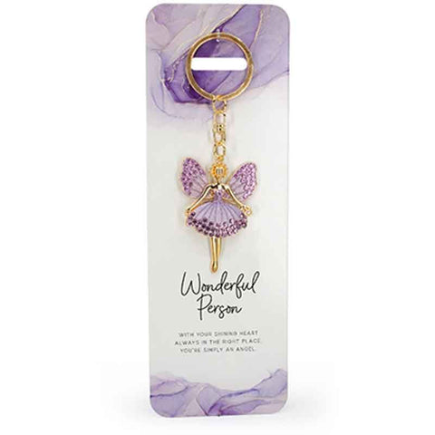 KEYRING PURPLE ANGEL - WONDERFUL PERSON