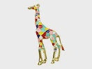 IBRO1071 GOLD COLOURED ENAMEL GIRAFFE BROOCH