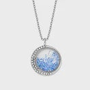 INEC4451 RHODIUM CYSTAL DISC SHAKE NECKLACE