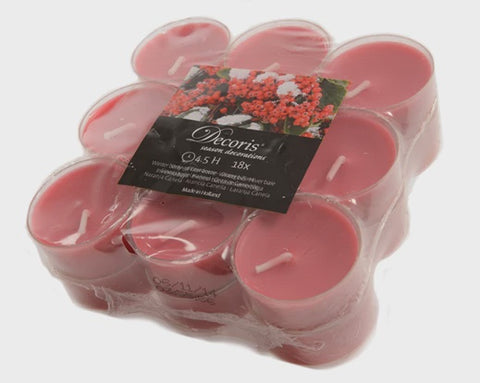 18X SCENTED TEA LIGHTS  RED