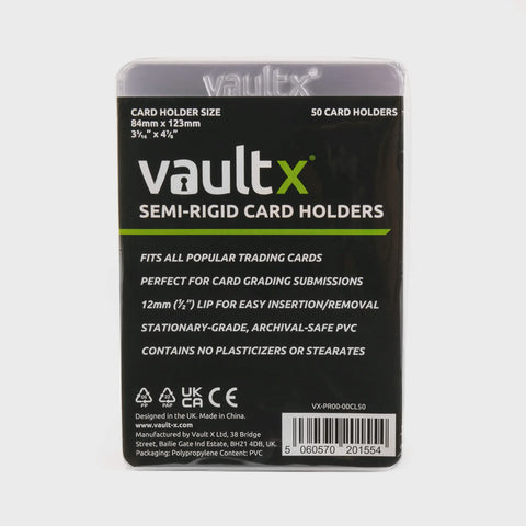 VAULT X - SEMI RIGID CARD HOLDERS (PACK OF 50)