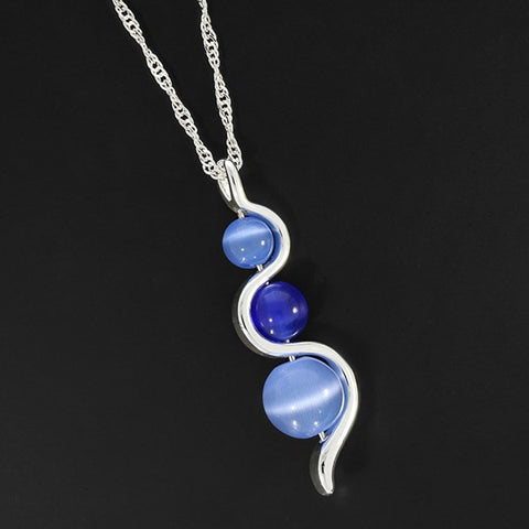 334130 MOONSTONE RIPPLE SP NECKLACE BLUE