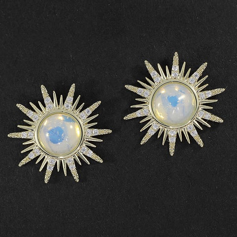 334151 MOONSTONE SUNSHINE GP STUD EARRINGS
