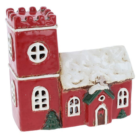 VILLAGE POTTERY NORMAN XMAS CHURCH T/L