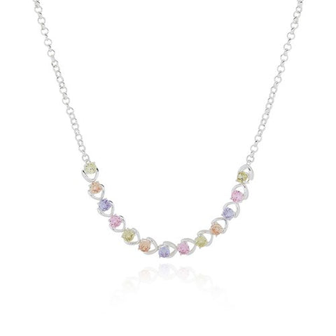 344655 ELEGANT PASTEL PRETTY SPARKLE SP NECKLACE