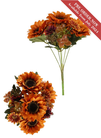 SUNFLOWER AND DAISY BROWN BUNCH