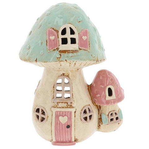 VILLAGE POTTERY TOADSTOOL DOUBLE HOUSE T/L