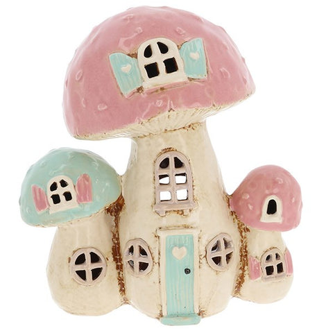 VILLAGE POTTERY TOADSTOOL TRIO HOUSE T/L
