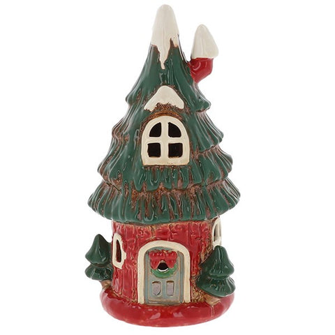 VILLAGE POTTERY XMAS TREE HOUSE T/L