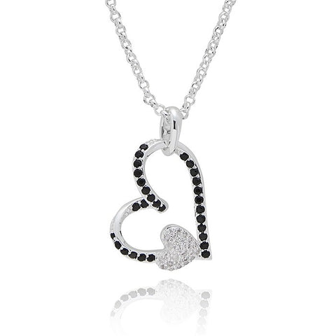 359069 MONOCHROME IRREGULAR HEARTS SP NECKLACE