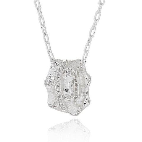 359176 BAMBOO SPARKLE RING S/P NECKLACE