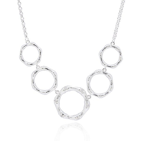 359190 BAMBOO SPARKLE FIVE CIRCLES S/P NECKLACE