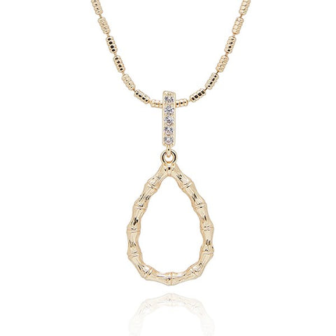 359193 BAMBOO G/P TEARDROP NECKLACE