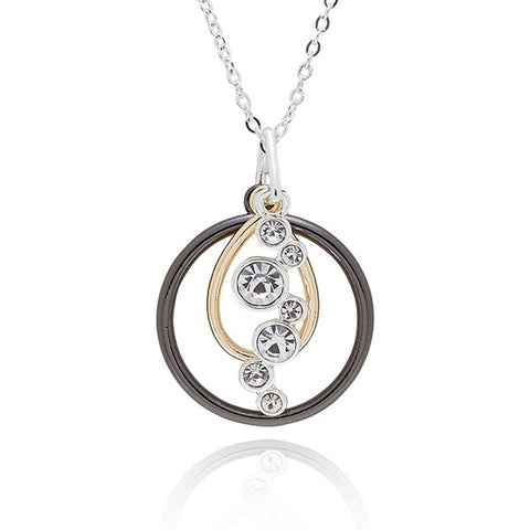 359273 MIXED METAL SPARKLE WATERFALL NECKLACE