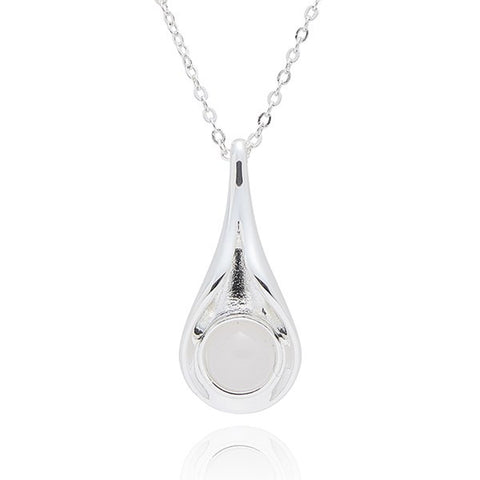 359283 GEMSTONE SILVER PLATED SUSPENDED NECKLACE ROSE QUARTZ