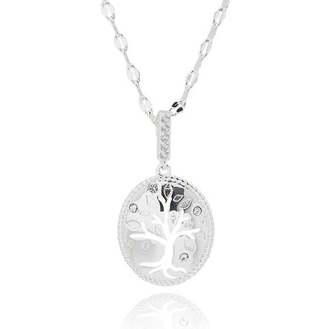 359415 TREE OF LIFE SILHOUETTE SILVER PLATED NECKLACE