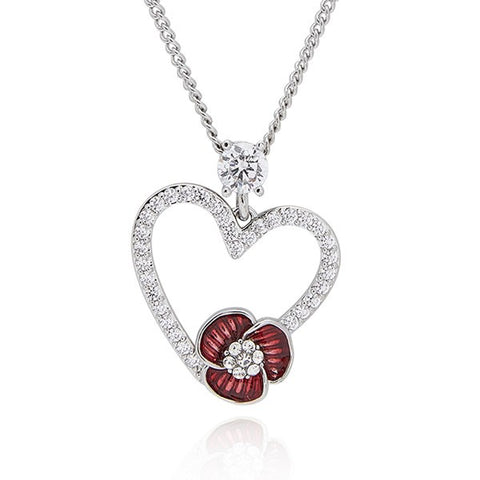 359420 POPPY SPARKLE HEART NECKLACE