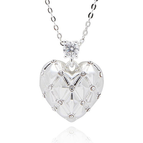 359453 LUXE TAG QUILTED EFFECT SILVER PLATED NECKLACE