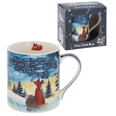 FOX UNDER THE MOON BOXED MUG WONDERFUL FRIEND