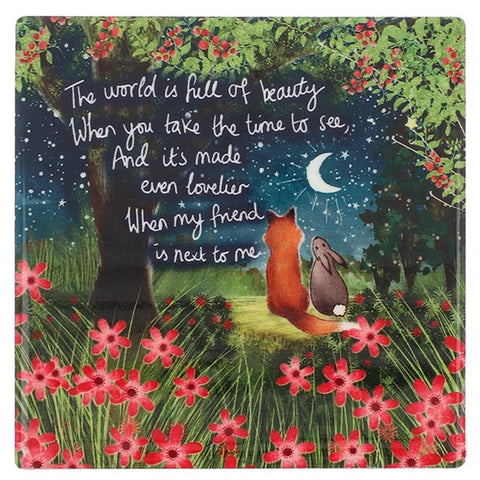 FOX UNDER THE MOON COASTER BEAUTIFUL FRIEND