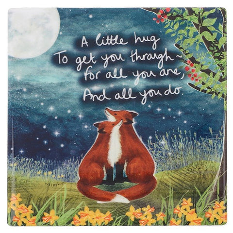 FOX UNDER THE MOON COASTER LITTLE HUG