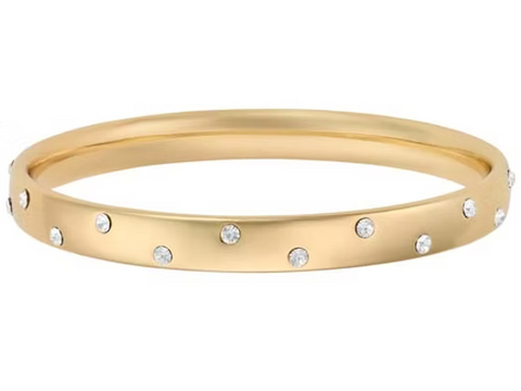 IBAN1938  GOLD SOLID CRYSTAL BANGLE