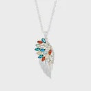 *INEC4510 SILVER MULTI COLOUR CRYSTAL WING NECKLACE