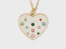INEC4593 GOLD MULTI CRYSTAL HEART NECKLACE