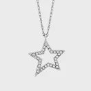 INEC4511 RHODIUM CRYSTAL STAR NECKLACE