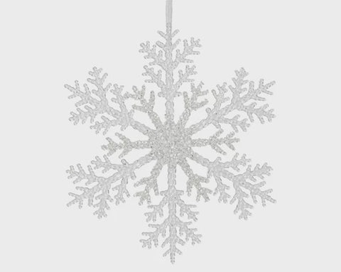 SNOWFLAKE PLASTIC GLITTER 21CMS