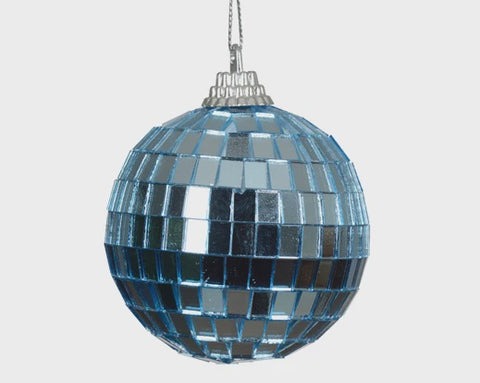MIRROR BAUBLE BLUE ICE 6CM