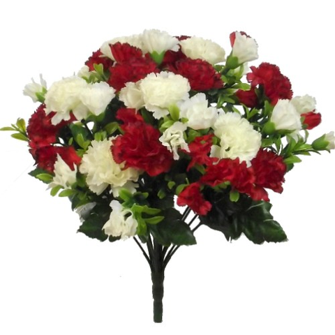 MINI CARNATION BUSH IVORY/RED