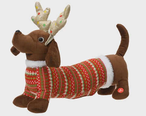 ANIMATED DACHSHUND WITH  SWEATER