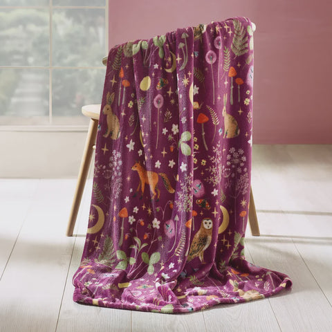 ENCHANTED TWILIGHT THROW PLUM 130X170CMS