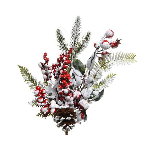 FROSTED/SNOWY RED BERRY SPRAY