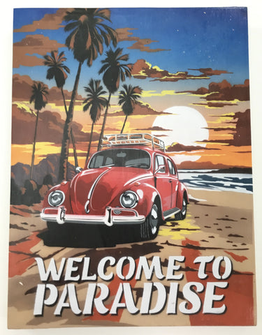 WELCOME TO PARADISE RED VW