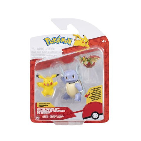 POKEMON BATTLE FIGURE 3 PACK PIKACHU/WARTORTLE/FLAPPLE