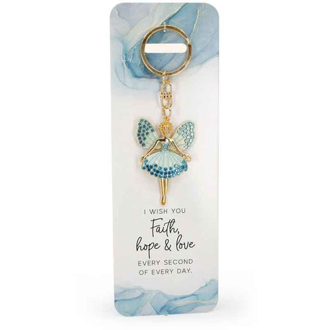 KEYRING BLUE ANGEL - FAITH HOPE AND LOVE
