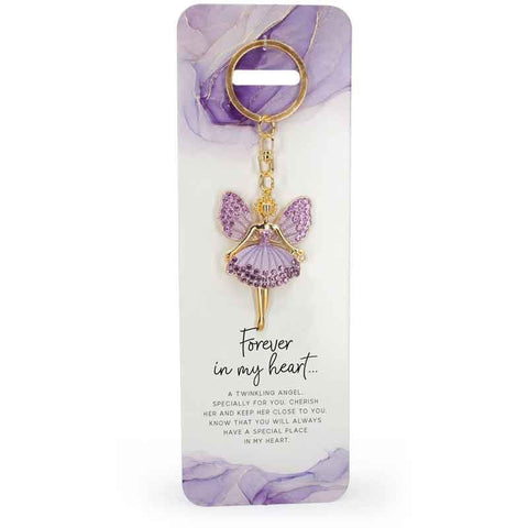 KEYRING PURPLE ANGEL - FOREVER IN MY HEART