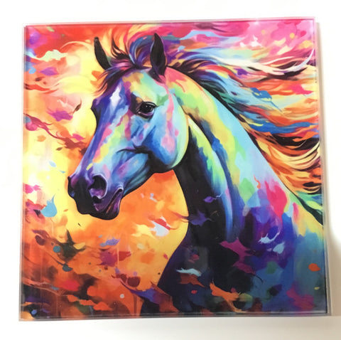 GLASS COASTER HORSE