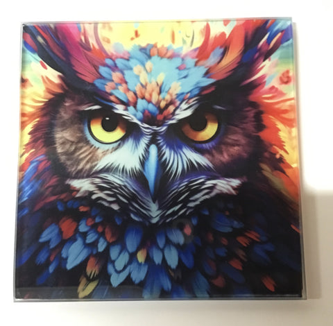 GLASS COASTER - OWL