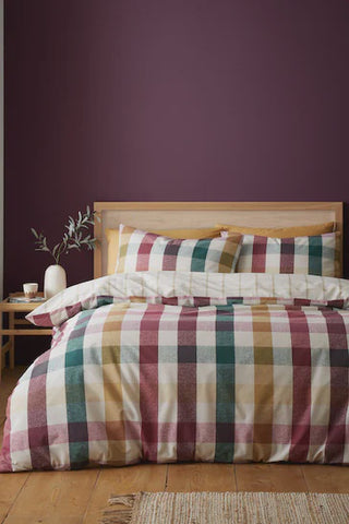 AUTUMN CHECK PLUM DOUBLE QUILT SET