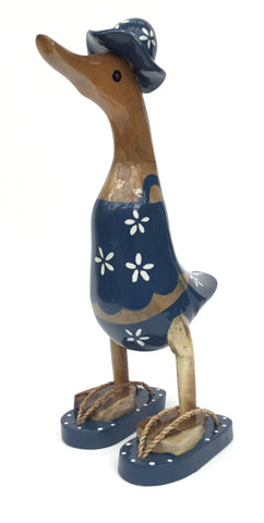 BLUE LADY DUCK WITH BONNET 25CMS