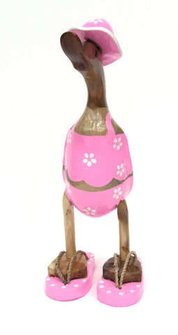 PINK LADY DUCK WITH BONNET 25CMS