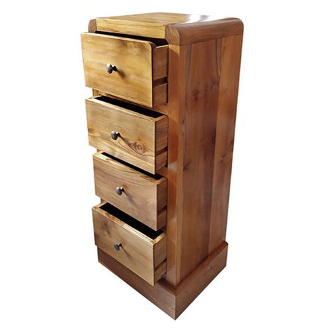 4 DRAWER PILLAR 80CMS HONEY TEAK