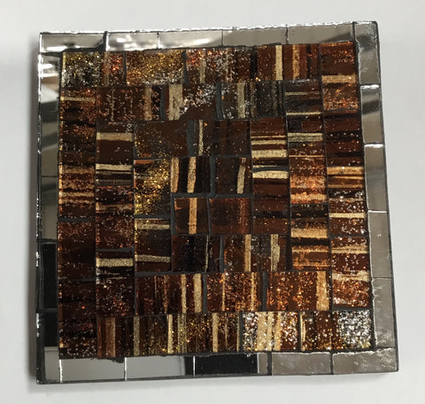 MOSAIC COASTER BROWN WITH GLITTER