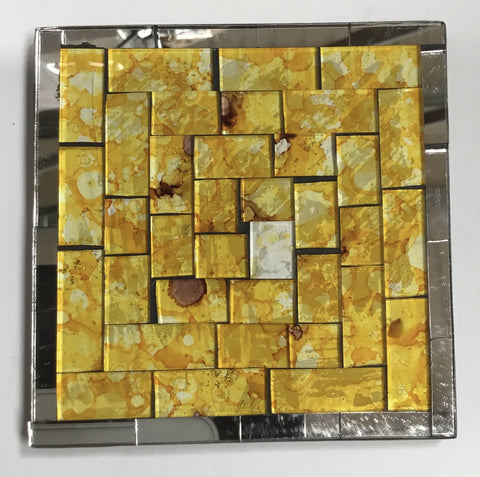 MOSAIC COASTER YELLOW WITH SPOTS