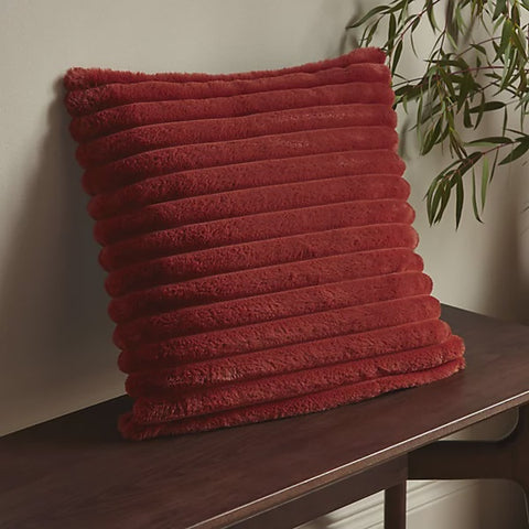 COSY RIBBED CUSHION BURNT ORANGE 45CMS