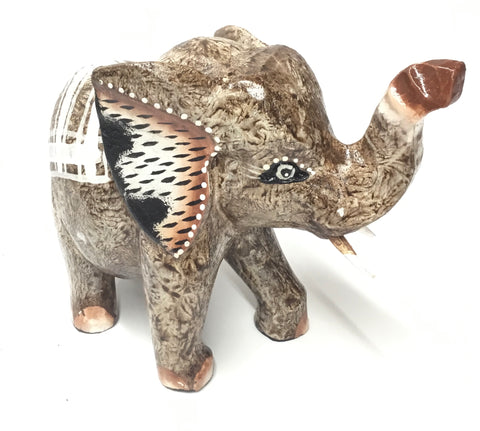 BROWN/TAUPE PAINTED ELEPHANT SMALL
